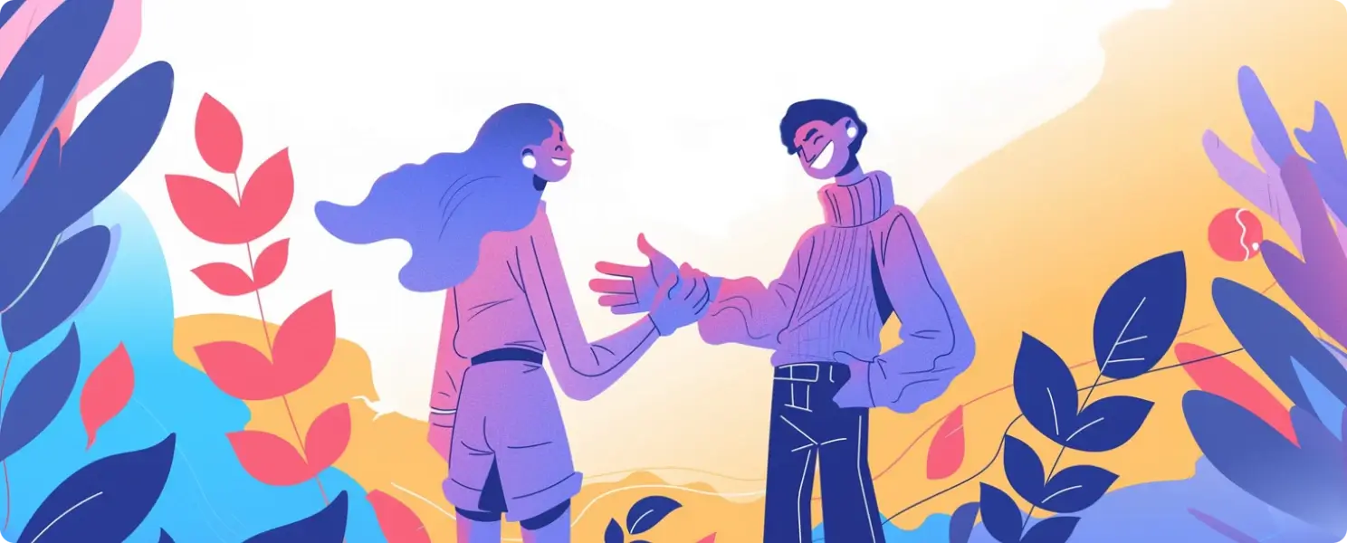 people communicating illustration